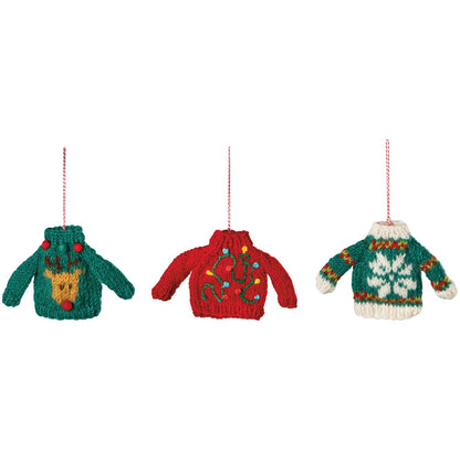 Merry Knitmas Felt Christmas Tree Ornaments