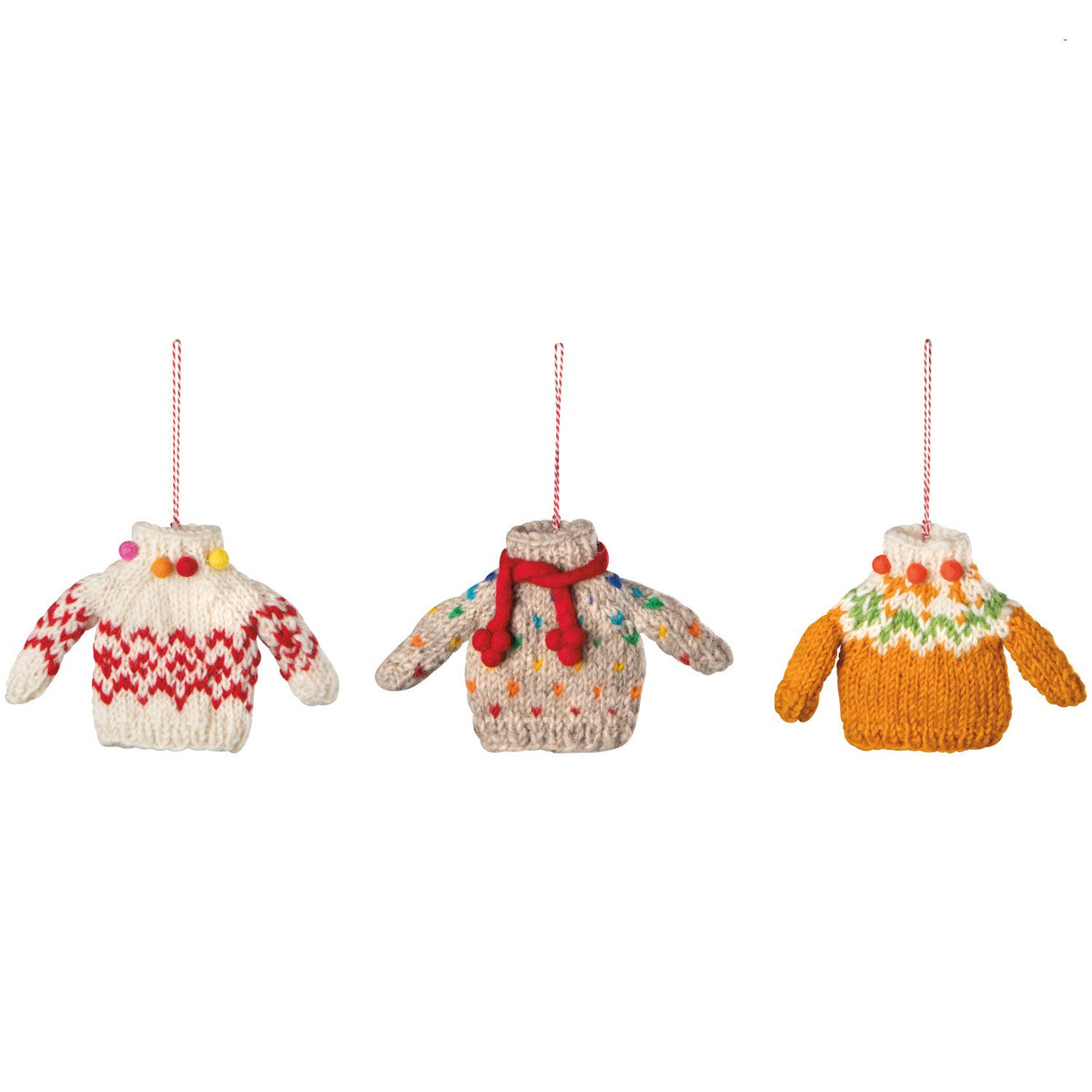 Sweater Party Felt Christmas Tree Ornaments