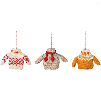 Sweater Party Felt Christmas Tree Ornaments