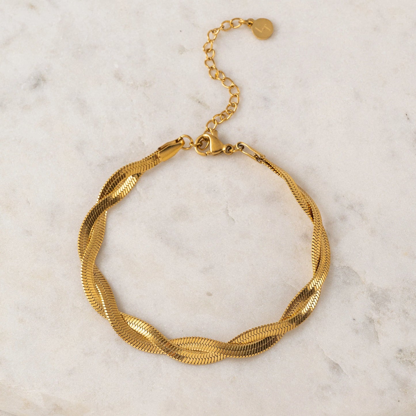 Josie Twist Herringbone Bracelet Gold