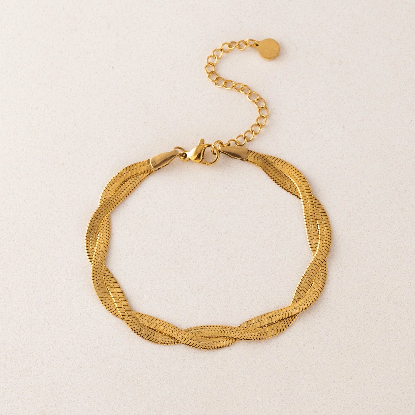 Josie Twist Herringbone Bracelet Gold