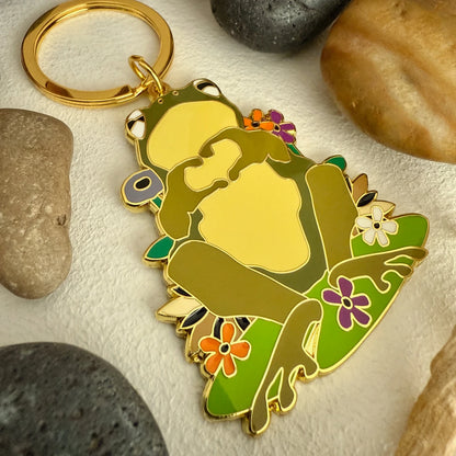 Cecile Frog Enamel Keychain
