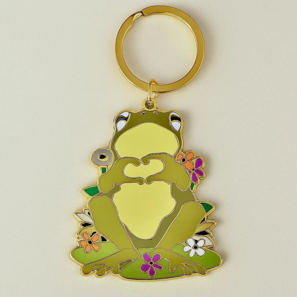 Cecile Frog Enamel Keychain