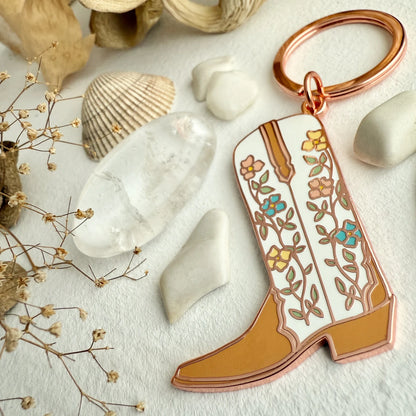 Dolly Cowboy Boot Enamel Keychain