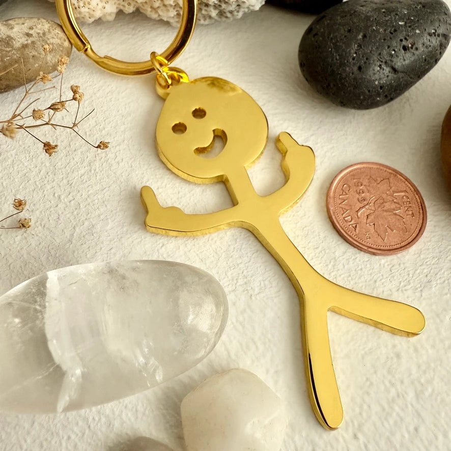 Disgruntled Citizen Stickman Enamel Keychain