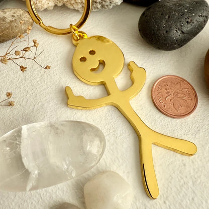Disgruntled Citizen Stickman Enamel Keychain