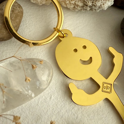 Disgruntled Citizen Stickman Enamel Keychain