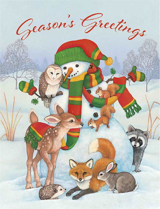 Forest Friends With Snowman Holiday Boxed Cards