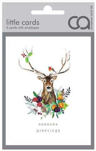 Christmas Reindeer Pack of 5 Cards