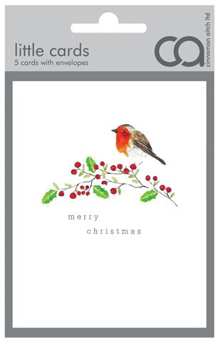Robin Wreath Pack of 5 Cards