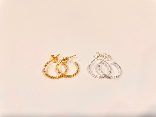Little Twisted Wire Hoop On Post Earrings