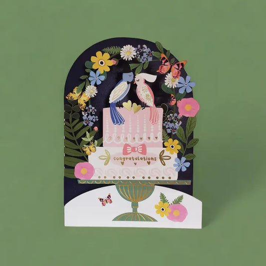 Love Birds Laser Cut Wedding Card