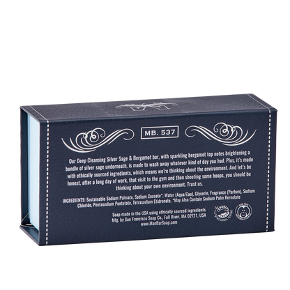 Man Bar Deep Cleansing Silver Sage & Bergamot Soap