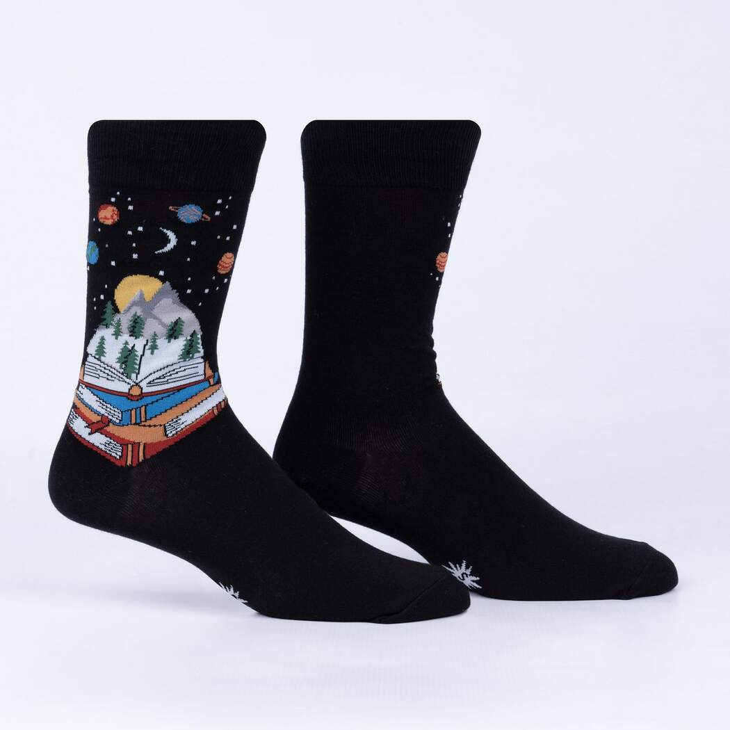 Men's Crew Socks Take A Look, It's In A Book