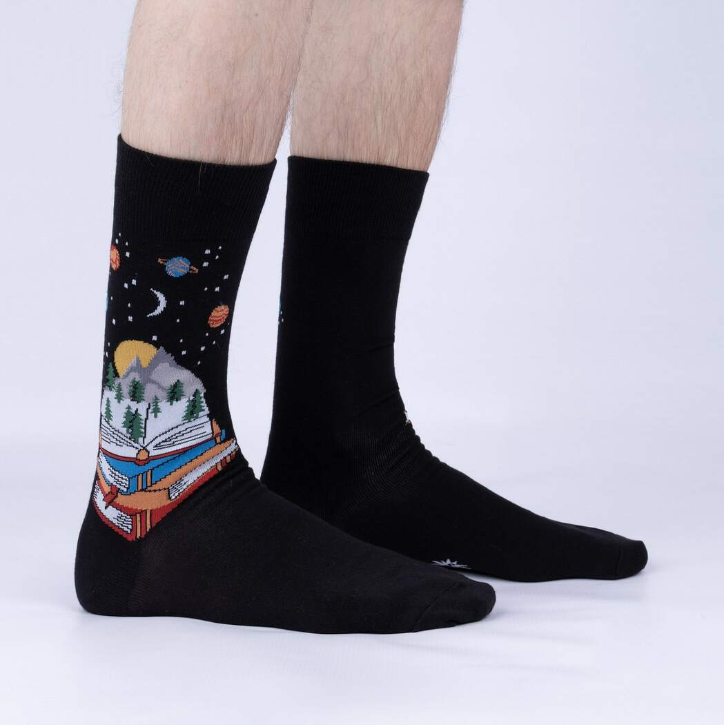 Men's Crew Socks Take A Look, It's In A Book