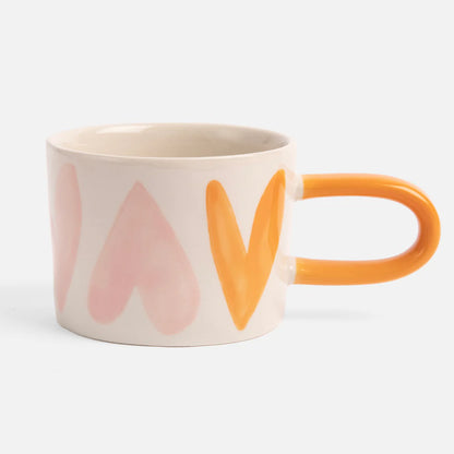 Pink / Orange Hearts Mug