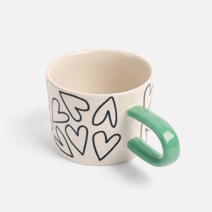 Mono Outline Hearts Mug