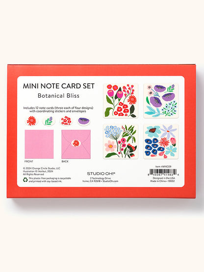 Botanical Bliss Mini Note Card Set with Stickers