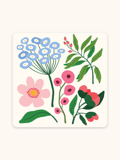 Botanical Bliss Mini Note Card Set with Stickers