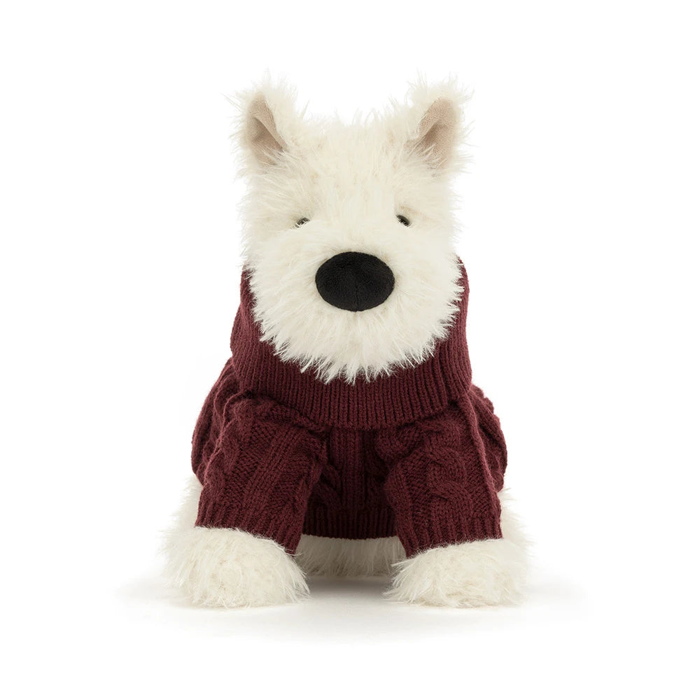 Munro Scottie Dog Winter Jumper Outfit Plush Toy