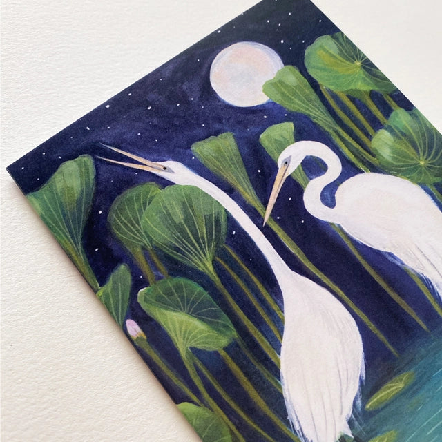 Midnight Egrets Art Card