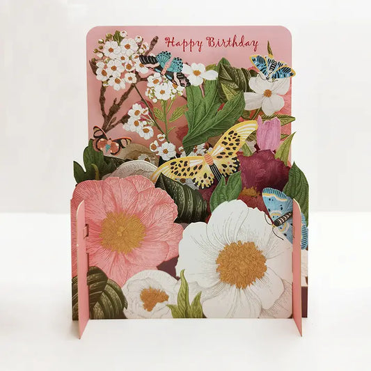 Miniature World Floal Pop Up Birthday Card