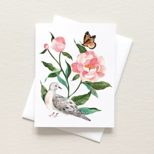 Mourning Dove and Monarch Art Card