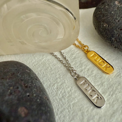 Dire Straits Salty Language Charm Necklace Gold