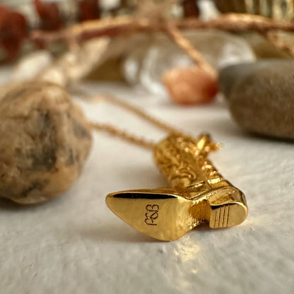 Dolly Cowboy Boot Charm Necklace Gold