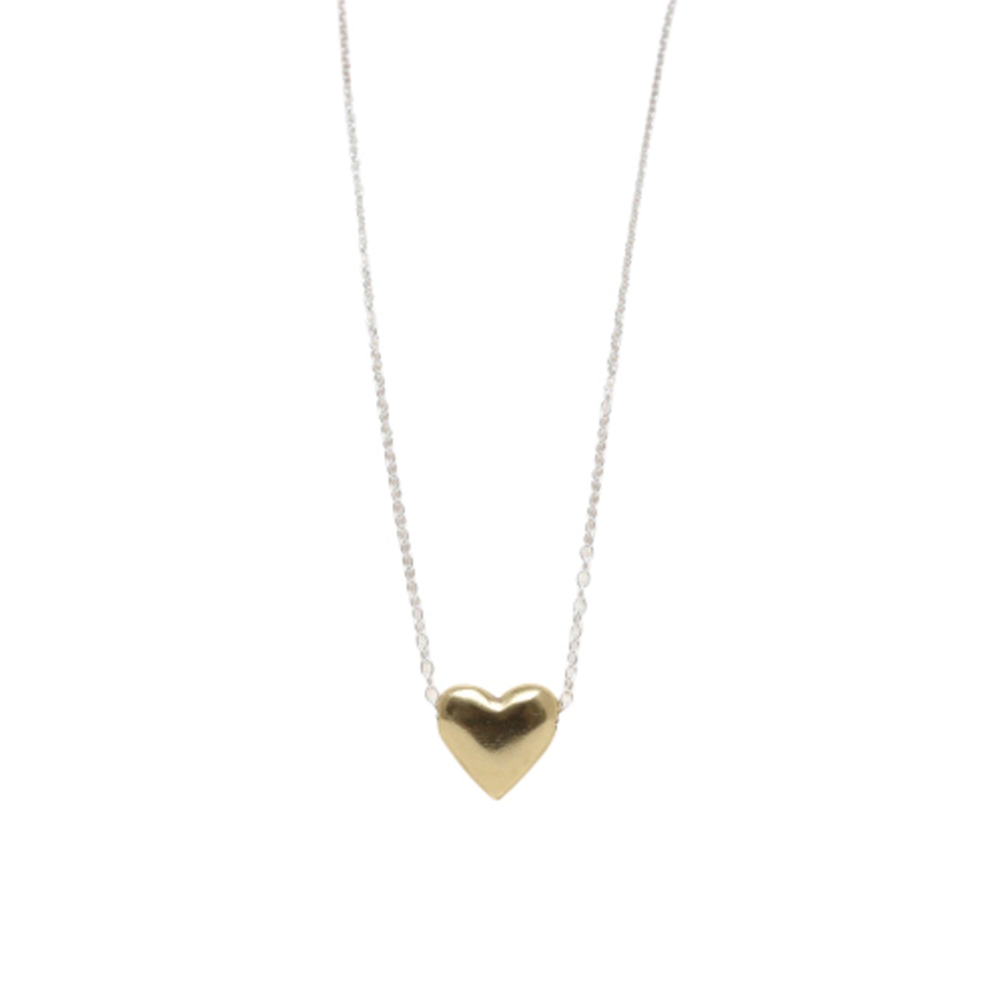 Poetic Heart Gold Puffy Heart Necklace