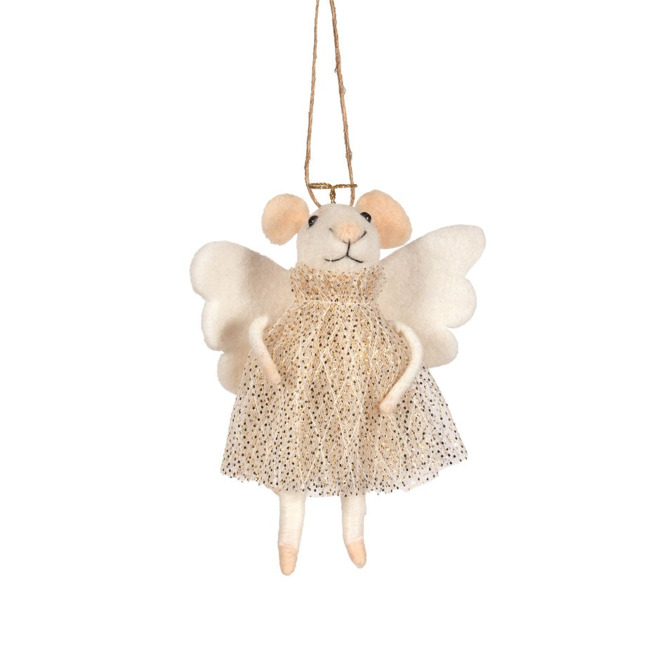 Felt Mouse Angel Christmas Ornament