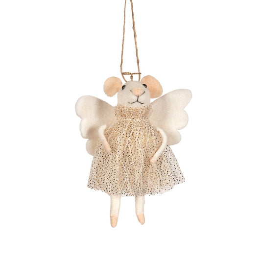 Felt Mouse Angel Christmas Ornament