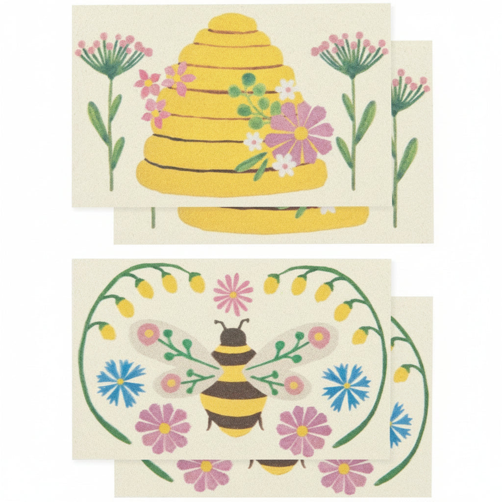 Bee Garden Pop Up Sponges Set of 4 Assorted