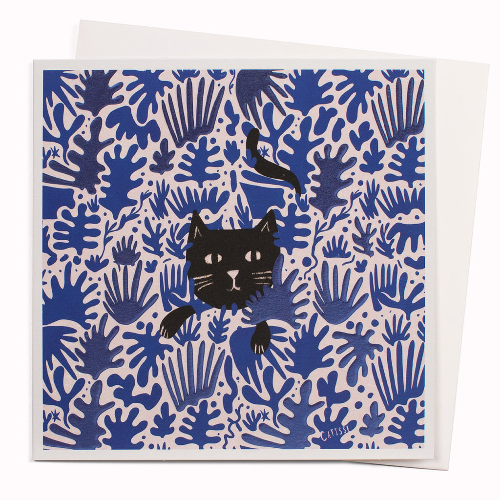 Catisse Flower Garde Art Pun Greeting Card