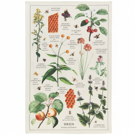 Bee Varieties Fine Print Dishtowel