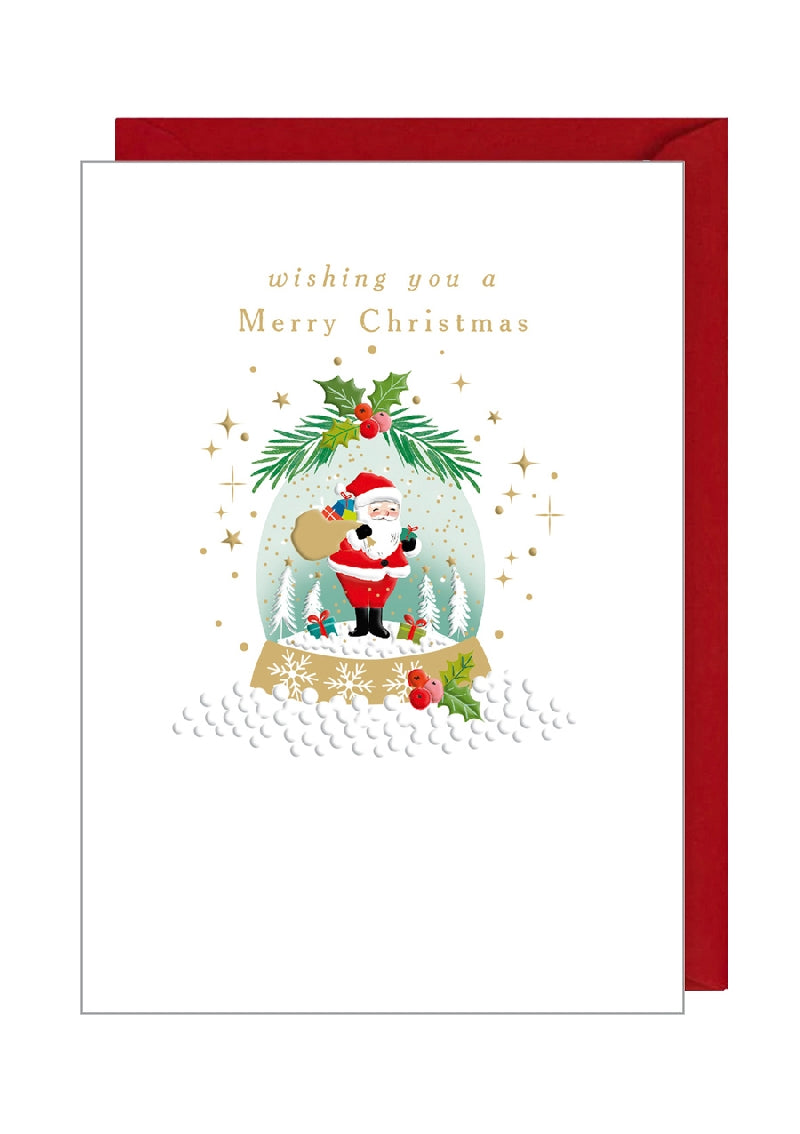 Merry Christmas Santa Globe Card