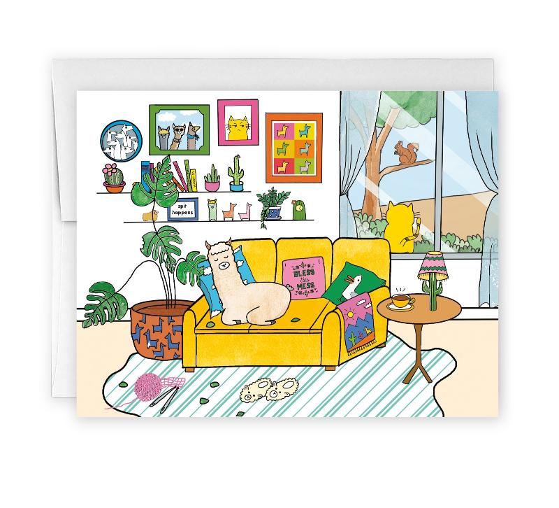 Napping Llama Card
