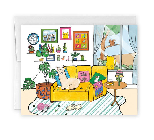 Napping Llama Card
