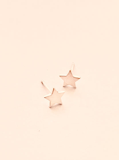 New Tiny Star Stud Brushed Sterling Silver