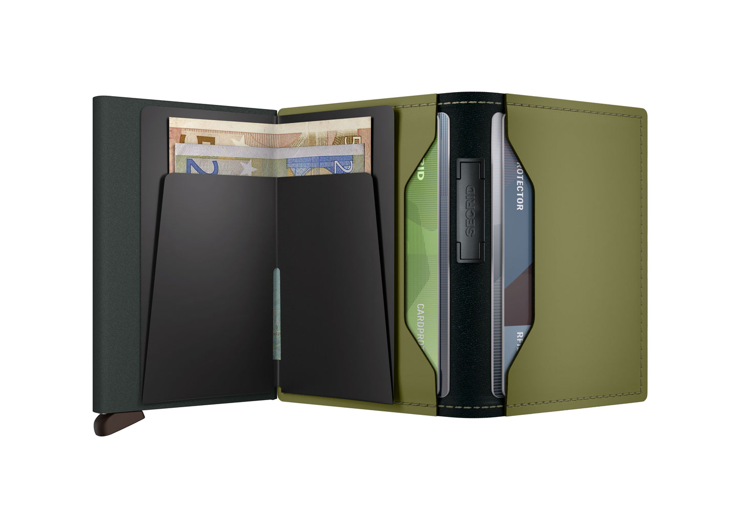 Bandwallet Matte Leather Leaf-Khaki