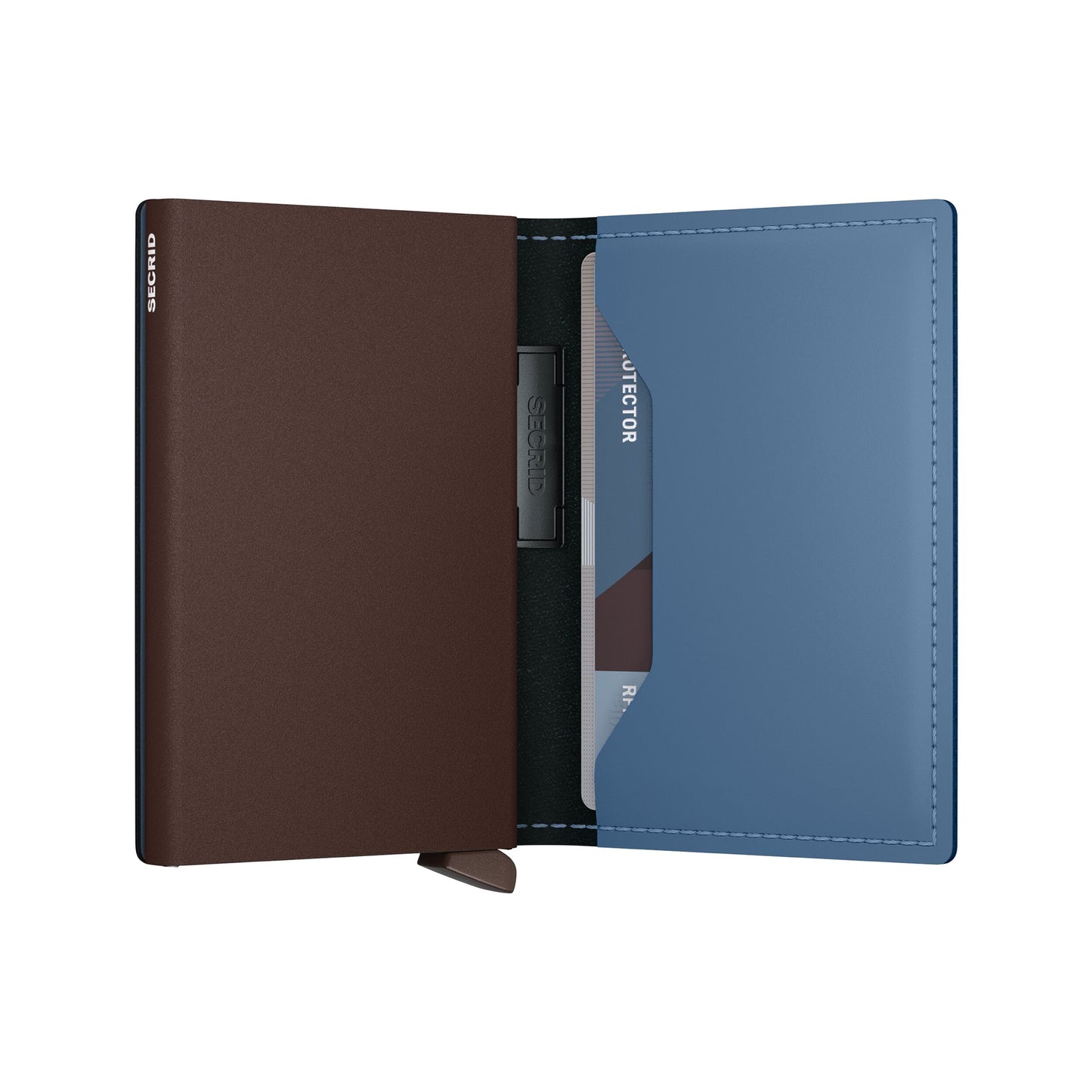 Bandwallet Matte Leather Steel Blue-Brown