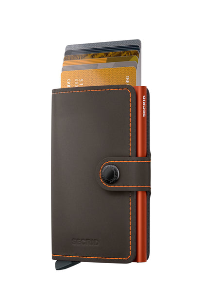 Miniwallet Matte Truffle & Orange