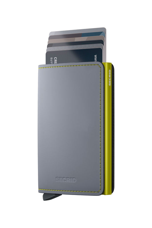 Slimwallet Matte Grey-Lime