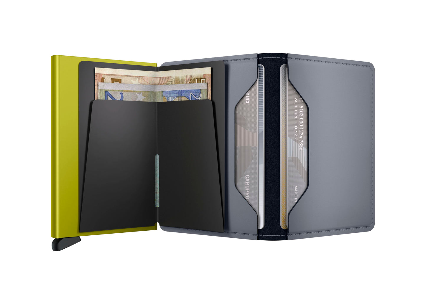 Slimwallet Matte Grey-Lime