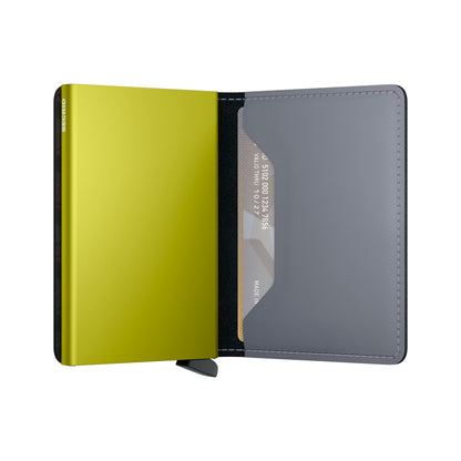Slimwallet Matte Grey-Lime