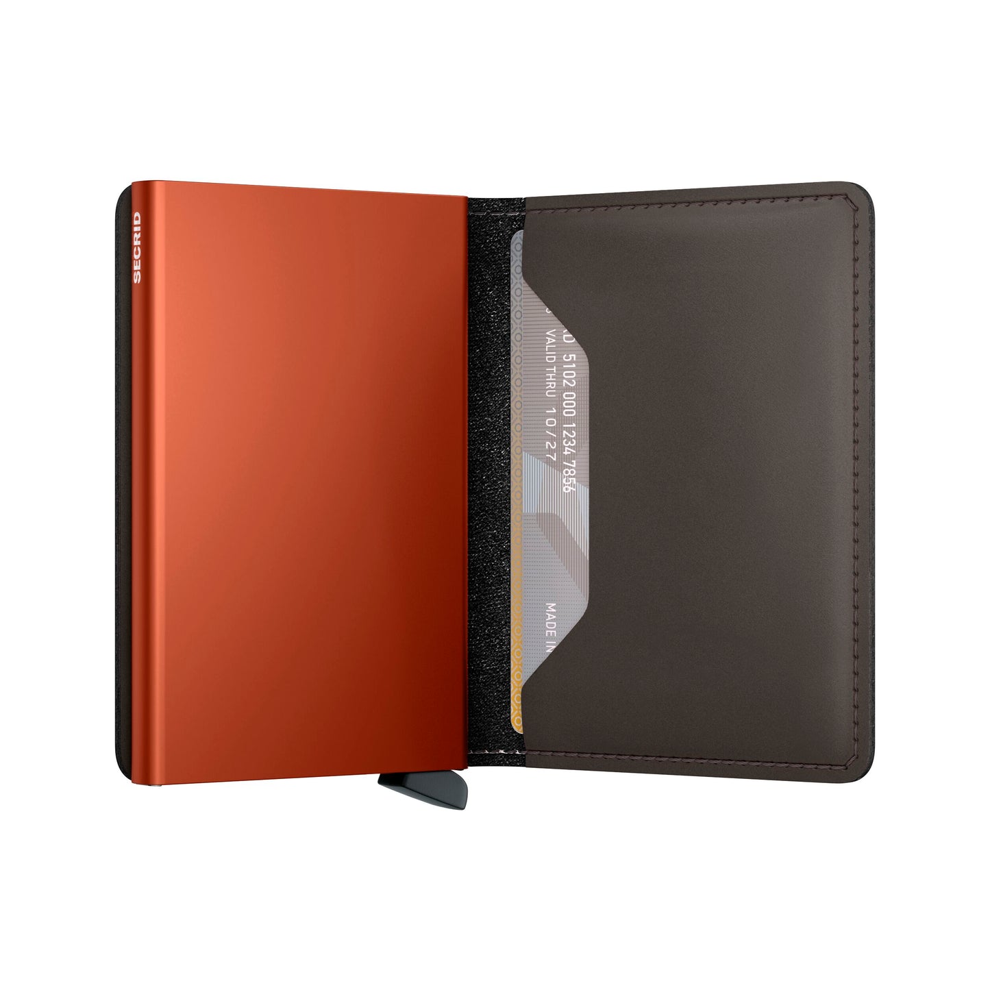 Slimwallet Matte Truffle & Orange