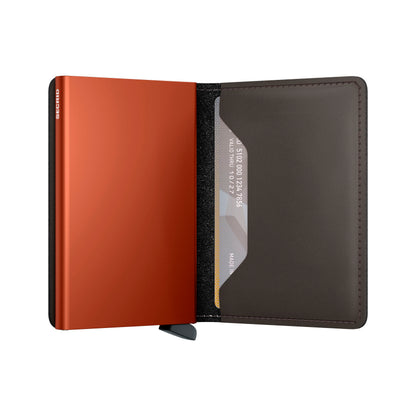 Slimwallet Matte Truffle & Orange
