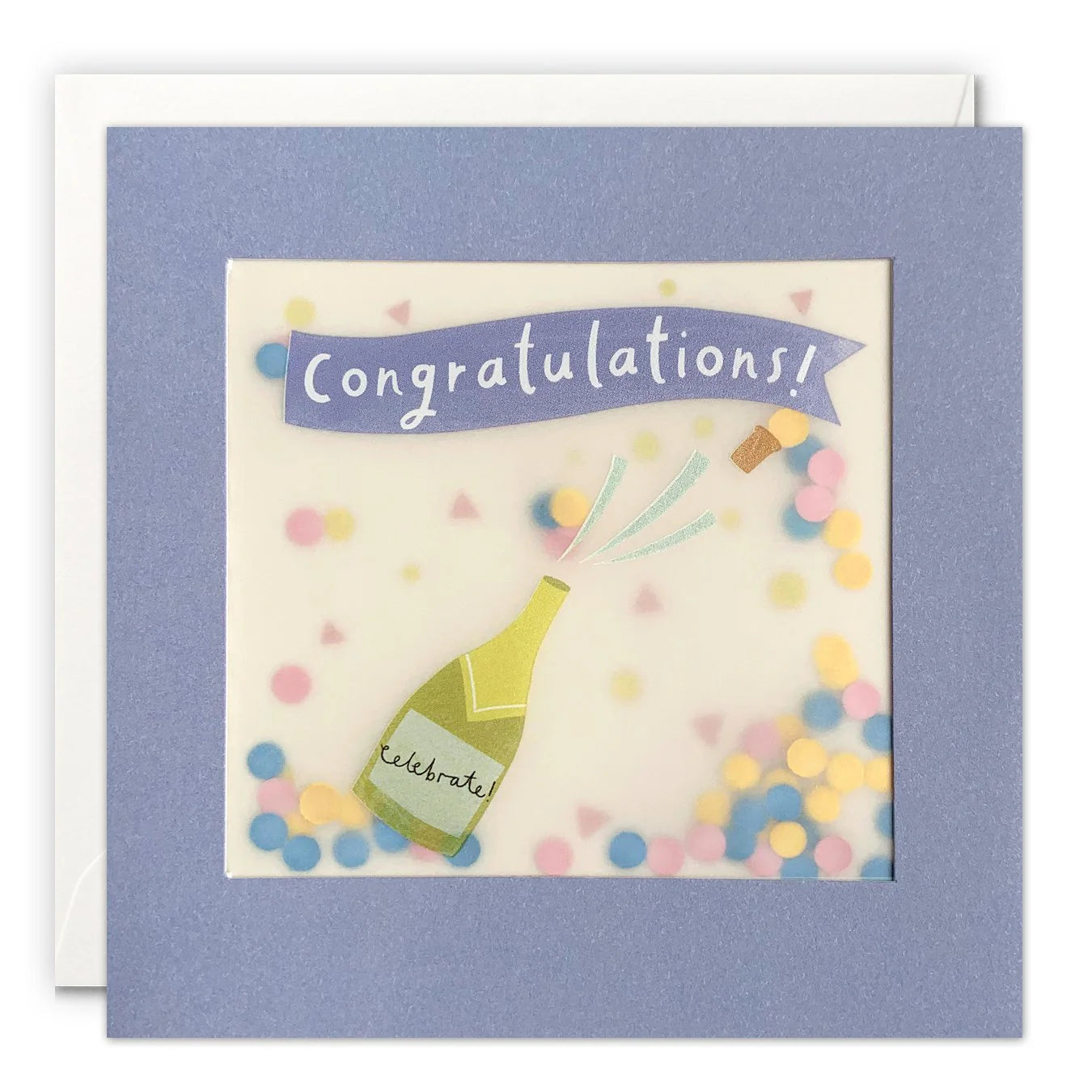 Popping Champagne Congratulations Card with Paper Confetti