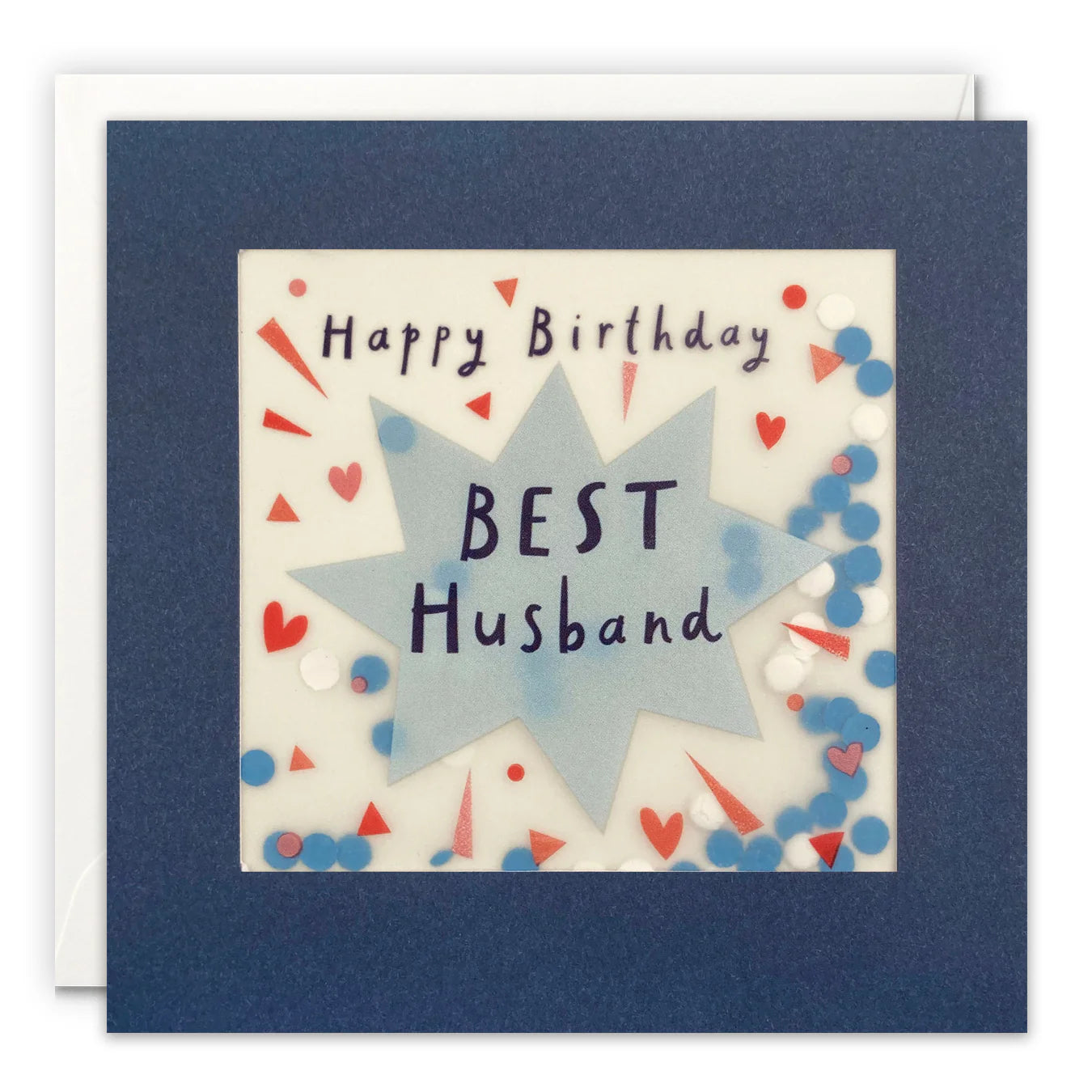 Happy Birthday Husband Card with Paper Confetti