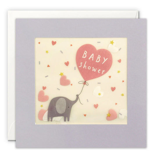 Elephant Baby Shower Card with Paper Confetti